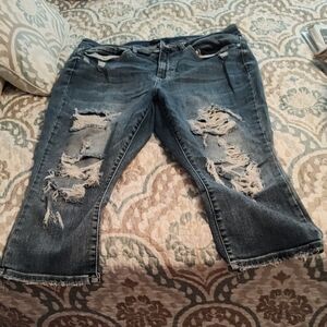 Judy Blue Boyfriend Distressed Blue Jeans